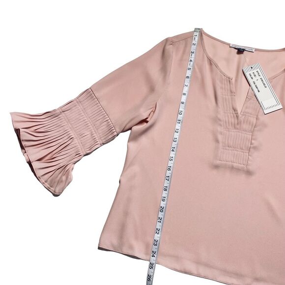 Romantic Feminine Pink Pintuck Blouse Sz L NWT - Picture 5 of 10